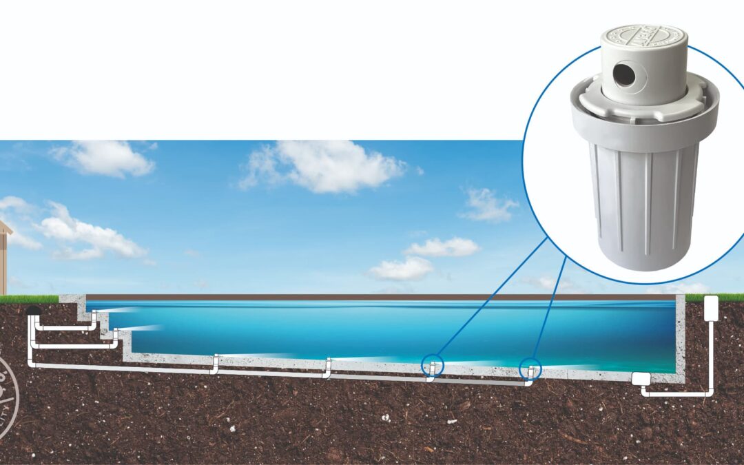 maqueta piscina con sistema integrado de limpieza automático AM360 de PDV Systems